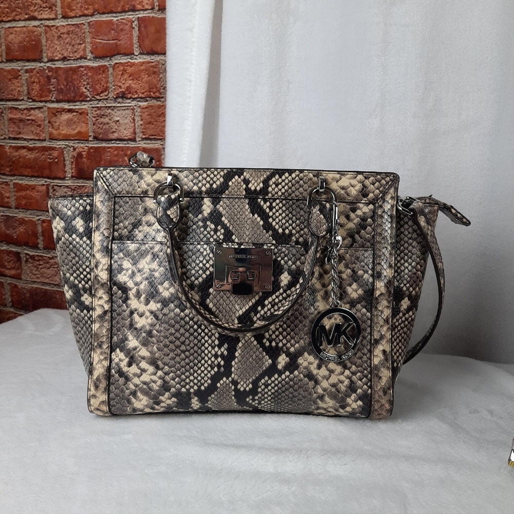 Michael Kors Python Snakeskin Satchel Bag - image 1